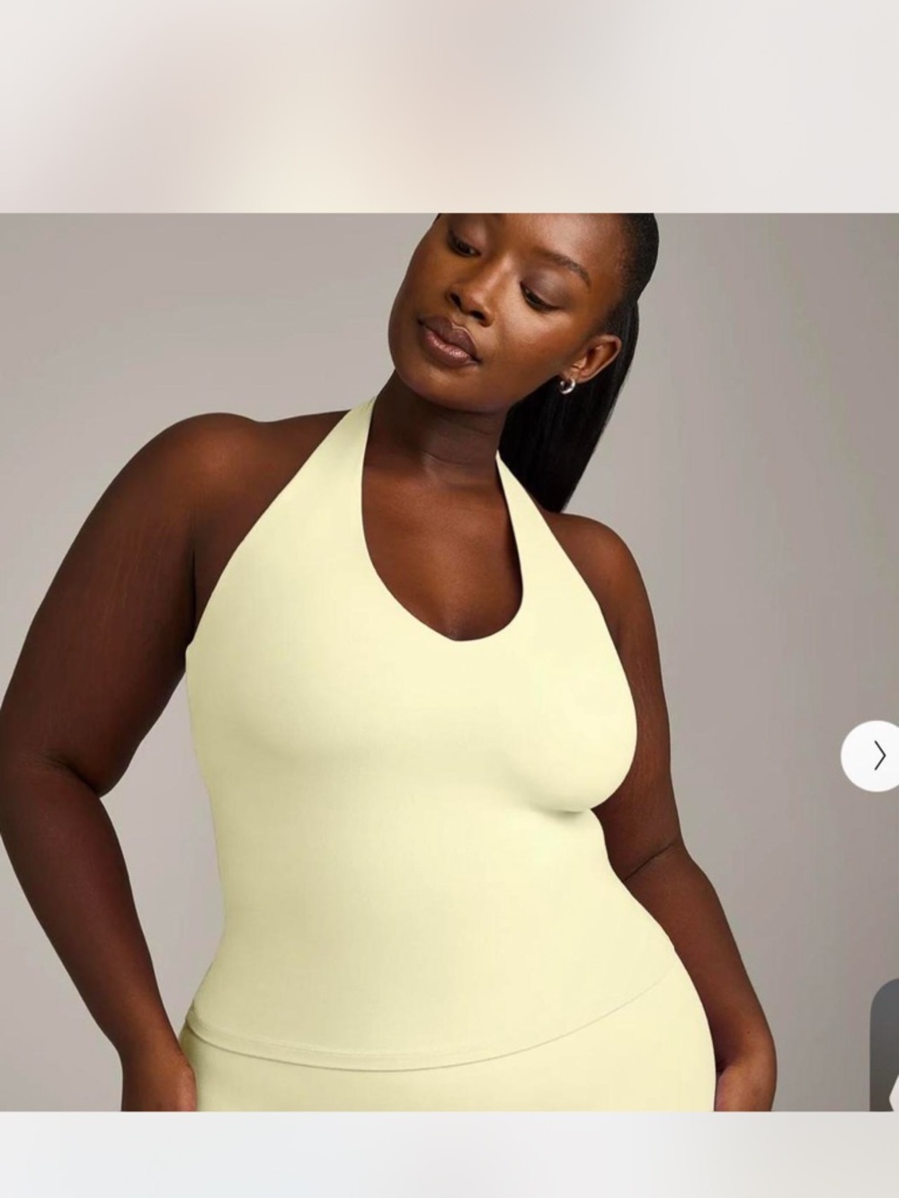 Sleek Halter Tank Top in Pale Yellow